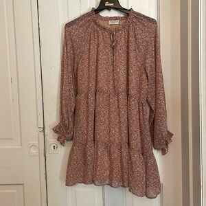 Cottage Core Long Sleeve Above the Knee Dress